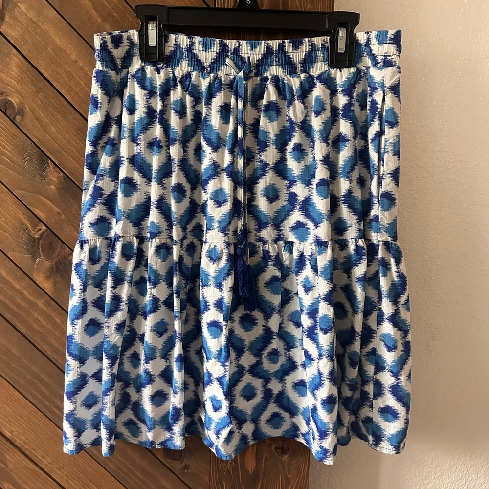 Knox Rose Blue and White A-Line Skirt